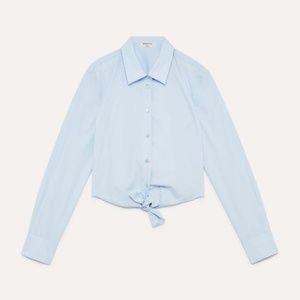 Aritzia Babaton Kanika Poplin Tie Front Blouse